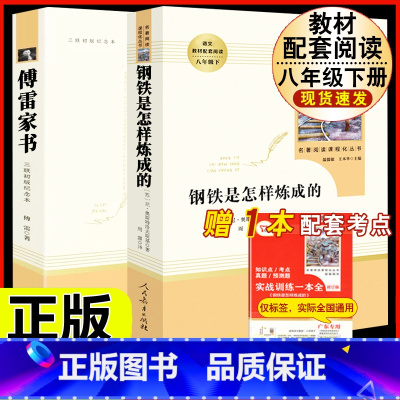 [人教版 2册]八下钢铁是怎样炼成的+傅雷家书(三联书店) [正版]八年级下册必读名著经典常谈钢铁是怎样炼成的原著人民教