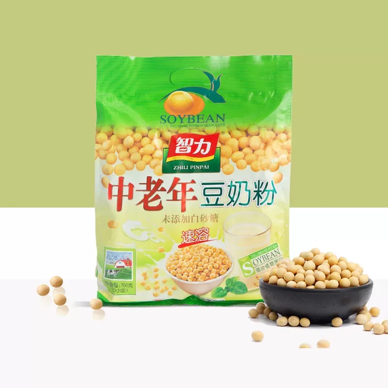 智力中老年豆奶粉700g无糖营养早餐即食小袋装健康五谷杂粮冲饮