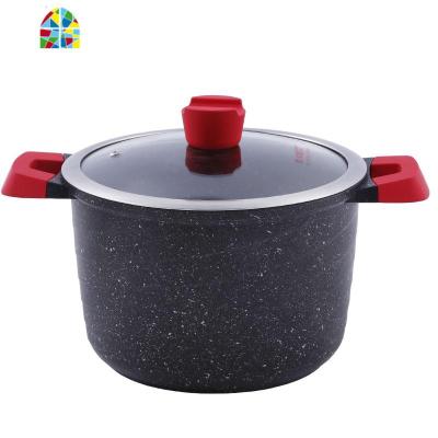 加深汤锅家用燃气电磁炉不粘锅具蒸锅双耳煮锅炖锅22 FENGHOU 22cm晶星石汤锅(4.5L)