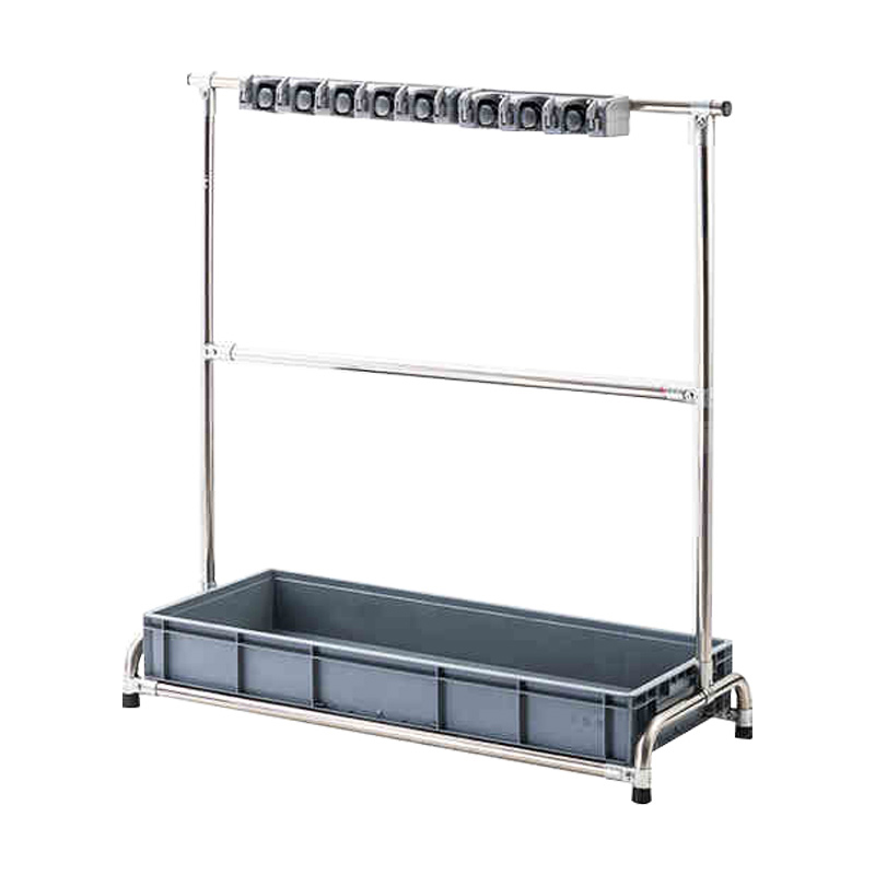 翌嘉YJ4122148 不锈钢拖把架可移动扫把架落地式拖把架 16挂20钩 带接水盆