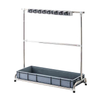 翌嘉YJ4122148 不锈钢拖把架可移动扫把架落地式拖把架 16挂20钩 带接水盆