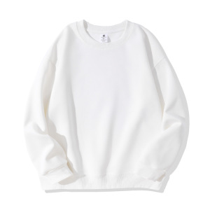 厂家华棉圆领男女卫衣秋冬新款套头宽松落肩百搭纯色外套_163_949