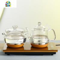 全自动上水式烧水壶智能底部上水家用电热水壶玻璃茶具套装泡茶炉 FENGHOU 23*37黑色-桶装水(带蓝光)