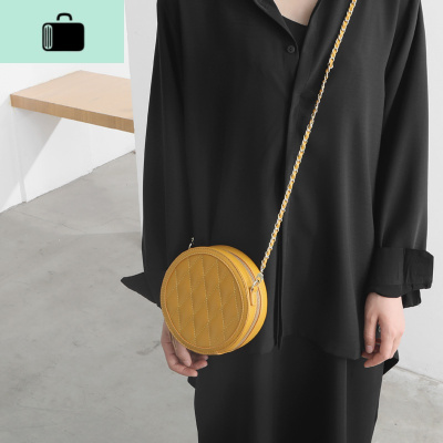 小包包女2020新款潮网红菱格链条小圆包ins简约小清新单肩斜挎包NEW LAKE女斜挎包