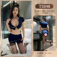 九里晴川深海蓝制服性感内衣套装女式免脱调味帽修身成人用品 TZ048 均码