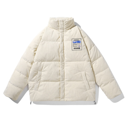 男装秋冬季ins港风羽绒服加厚连帽外套宽松潮流情侣装立领面包服