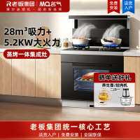 老板集团出品 名气油烟机集成灶一体式灶具28风量挥手智控5.2kW定时灶爆炒大火力烟灶套装FT9A53天然气