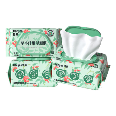 德佑湿厕纸80片*5包洁净清爽温和柔软草珊瑚10011063