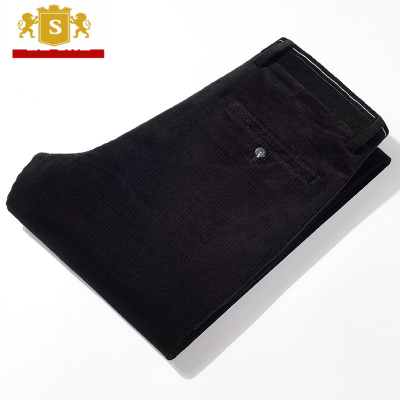 SUNTEK中老年男士休闲裤商务直筒灯芯绒四季裤子中年爸爸宽松弹力西裤西裤