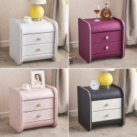 床头柜简约现代经济型收纳柜整装卧室储物柜皮艺软包床边柜定制