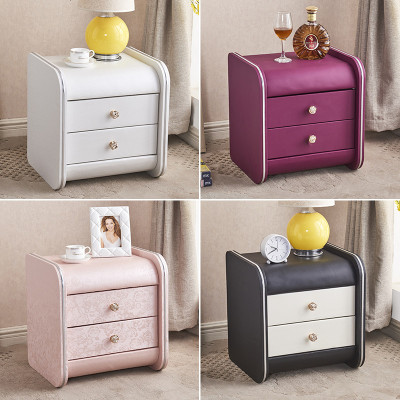 床头柜简约现代经济型收纳柜整装卧室储物柜皮艺软包床边柜定制