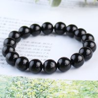 厂家直销黑玛瑙手链佛珠本命年男女情侣手串水晶饰品礼物送女朋友老婆情人节七夕生日礼物