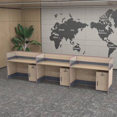 臻远GWD-009职员办公桌屏风桌组合员工位电脑桌职员工位 直排三人位