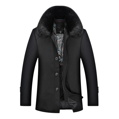 NEWLAKE中老年人棉衣男套装爸爸冬装厚外套可脱卸内胆爷爷中长款毛领棉服棉衣