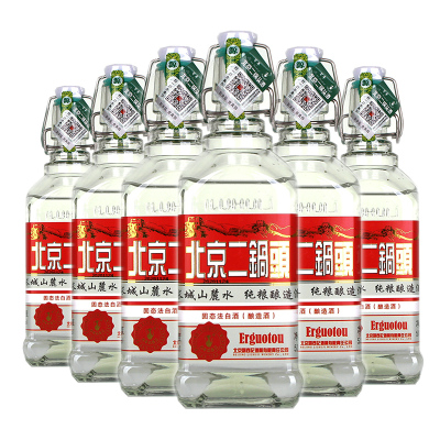 6瓶装53度刘壶记北京二锅头小方瓶清香型白酒500mL*6瓶纯粮酿造酒