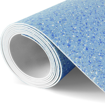 瑾如云海 PVC地垫 塑料地板 2mm厚碎花蓝色 平方米