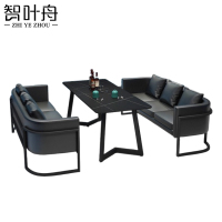 智叶舟接待沙发组合三人位*2+茶几套