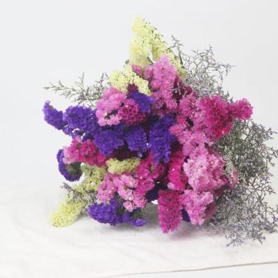 三维工匠满天星勿忘我干花花束客厅摆设云南干花真花装饰摆件风干论斤玫红+黄+粉+紫+情人草一斤