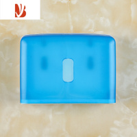 三维工匠免打孔防水擦手纸盒厕所卫生间挂壁式厨房酒店家用抽纸盒纸巾盒 蓝色(擦手纸专用)