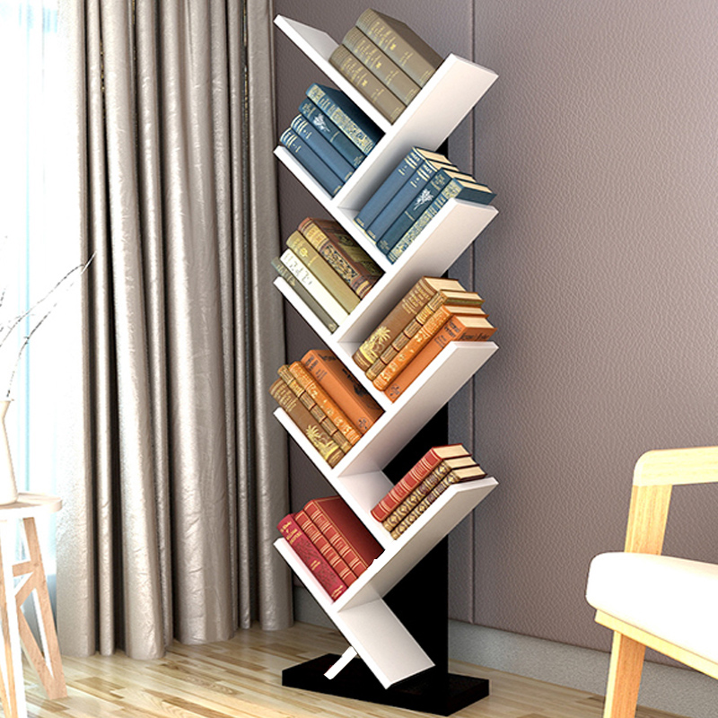 旋转书架360度落地置物架简约立体闪电客创意书架儿童书柜客厅cd架