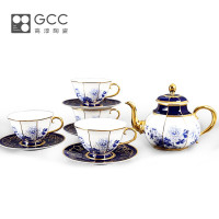 Gao Chun Ceramics高淳陶瓷盛世同春系列骨瓷茶具喝茶青花套装家用茶壶整套茶具