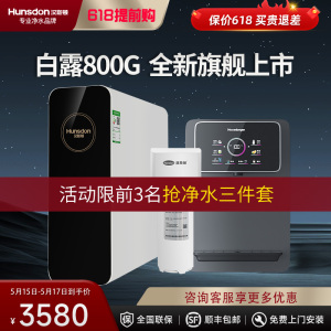 汉斯顿/Hunsdon净水器家用直饮自来水过滤厨房净化反渗透ro净水机800G大通量白露2L/min直饮出水