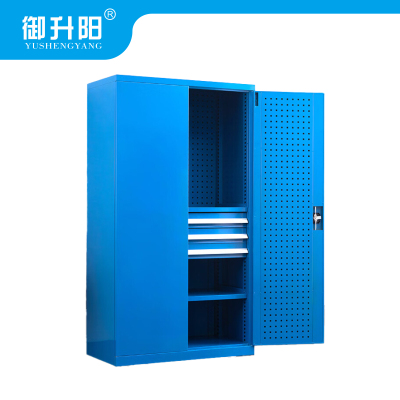 御升阳 重型工具柜/车间工具收纳柜储物柜(颜色蓝 灰白可备注) 三抽带挂板 YSY-GJG-08