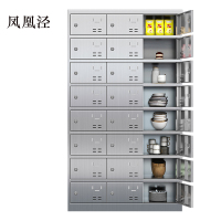 凤凰泾304不锈钢食堂带锁餐具柜24门餐盘柜钥匙锁1800*1025*400