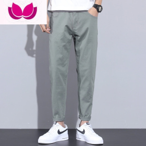 七斓夏季薄款休闲裤男士直筒宽松运动长裤子2023款男生九分裤