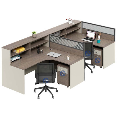 铭威盾职员办公桌员工位卡座屏风位桌椅组合F型两人位[不含柜/椅]