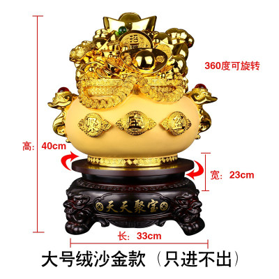 聚宝盆大容量存钱罐大码超大只进不出储蓄罐大人家用储钱罐不可取三维工匠大号电镀金只进不出-