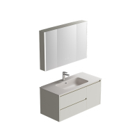 瑞尔特现代轻奢挂墙式卫浴家具Y1053一体陶瓷盆