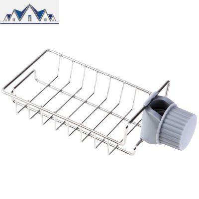 厨房不锈钢免打孔水龙头置物架沥水收纳架储物水水池省空间 三维工匠