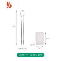三维工匠FaSoLa 不锈钢洗杯刷 可替换杯刷洗杯子器长柄海绵清洁刷子