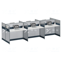 臻远 ZYGW-022职员桌办公桌屏风工作卡位 对坐六人位