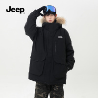 jeep吉普官方羽绒服男士2024冬季防风毛领加厚登山派克服女外套S
