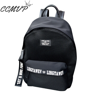 CCMVP品牌自营质量保证-CCMVP原宿风潮牌双肩包男女包韩版学生书包运动休闲小背包黑色默认颜色