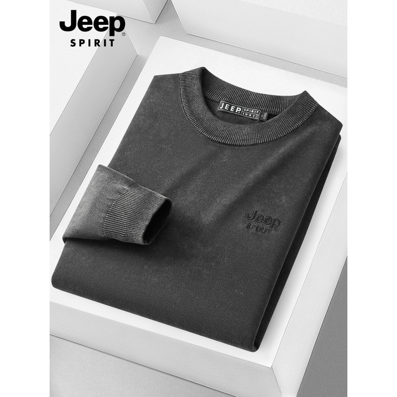 JEEP SPIRIT 毛衣男2025秋冬新款舒适保暖锁温休闲圆领打底衫