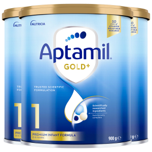 [3罐装]Aptamil澳洲原装进口爱他美金装1段0-6个月婴幼儿配方奶粉900g