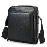 苏宁宜品&一禾亼物新款潮流真皮男士时尚百搭单肩包头层牛皮休闲斜挎包男邮差包6240