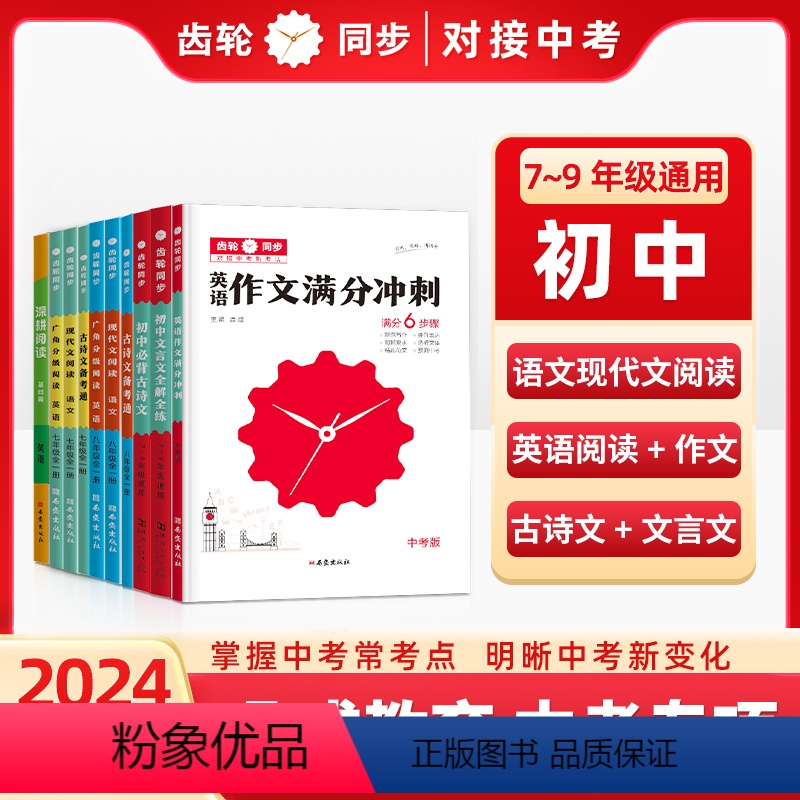 初中文言文全解全练[7-9年级] 初中通用 [正版]2024版齿轮同步对接中考新考法语文现代文阅读古诗文备考通初中文言文
