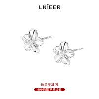 999纯银栀子花朵耳钉女简约养耳洞耳环2025新款洗睡免摘耳饰送女朋友老婆情人节七夕生日礼物