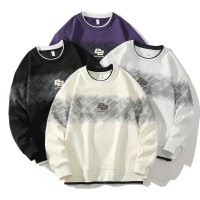 日系男装休闲卫衣春秋季新款宽松百搭长袖男士圆领套头体恤打底衫