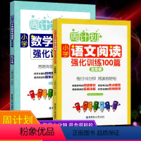 [正版]全2册周计划小学语文阅读强化训练100篇数学应用题强化训练五年级上册下册合订本5年级同步测试训练题天天练技巧思