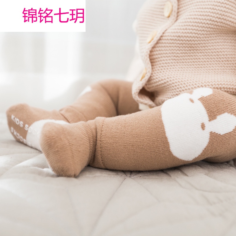锦铭七玥秋冬韩版新款卡通毛圈加厚儿童护膝套装护肘婴儿宝宝学步袜爬行袖