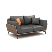 易企采 双人位办公室接待沙发简约商务接待洽谈会客区休闲沙发家用超纤皮质沙发