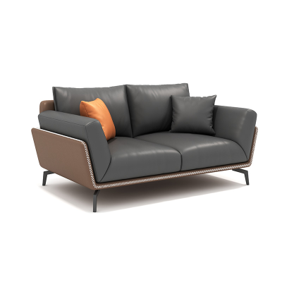 易企采 双人位办公室接待沙发简约商务接待洽谈会客区休闲沙发家用超纤皮质沙发