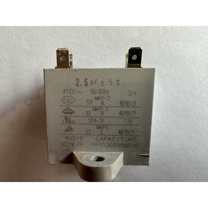 帮客材配 全新原件 空调风机电容 ASC- 26DL3 2.5μF 四脚插片 收前务必验货