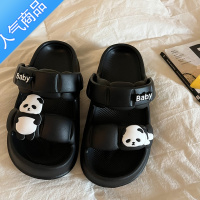 SUNTEK林先叁 厚底可爱熊猫凉鞋女夏季外穿学生百搭两穿拖鞋防滑沙滩鞋