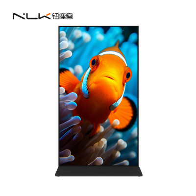 钮鹿客 75英寸立式全面屏广告机 银行商场医院政务大厅宣传展示 数字标牌 海报机 红外触摸一体机 win10系统